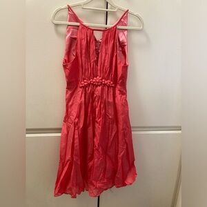 ESLEY Cocktail Dress Halter Neck Silk Cotton Blend Raised Floral Detail Size M
